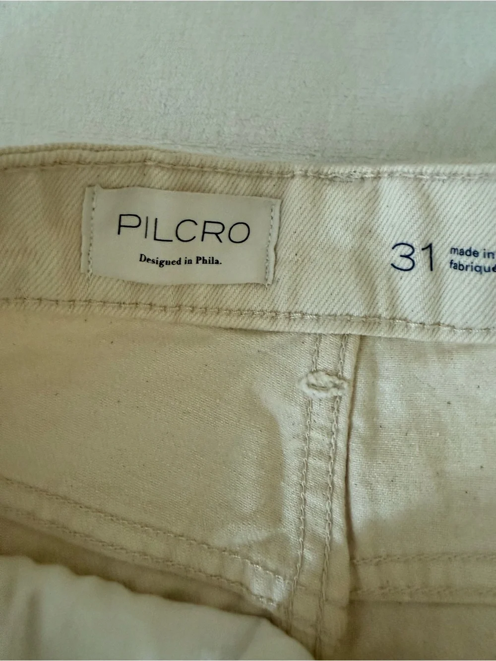 Pilcro Classic Bermuda Love Long Shorts from Anthropologie ivory denim 31 D79